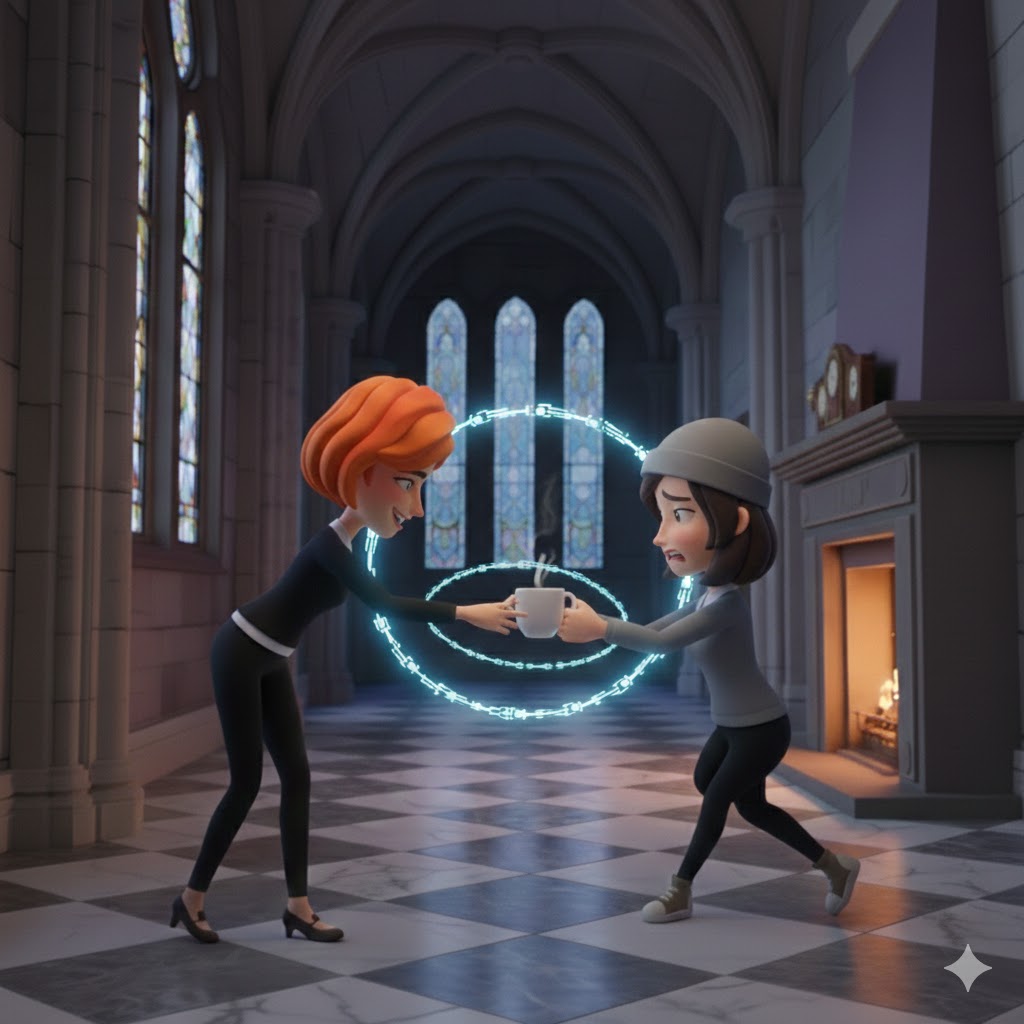 Jugador entregando el objeto a su víctima