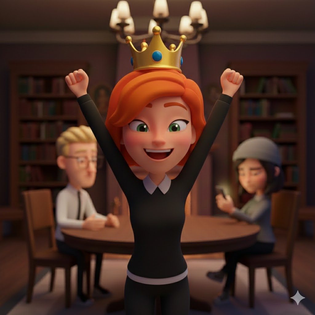 Jugador ganador con corona